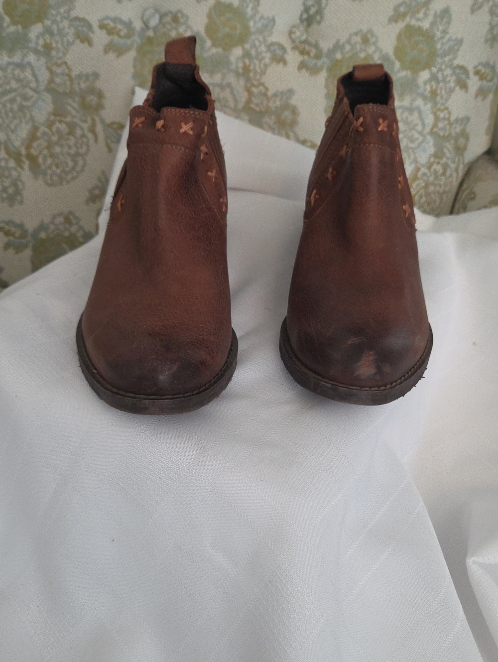 Naughty Monkey Rustic Brown Leather Chelsea Booties